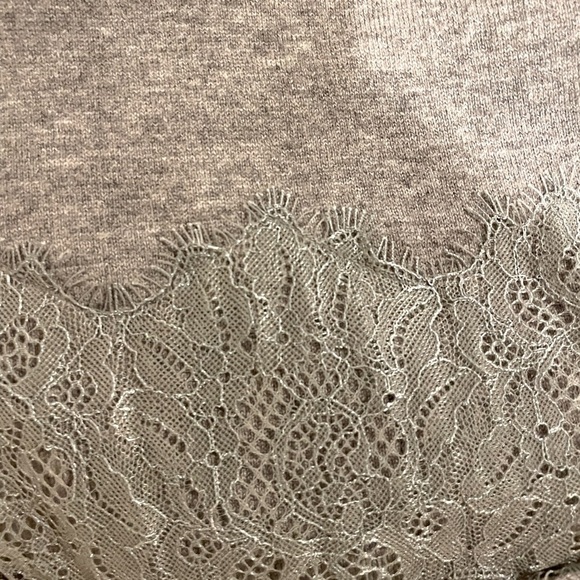 Joie Wool & Cashmere Sweater in Grey with Lace Trim, Size Small - Picture 6 of 7